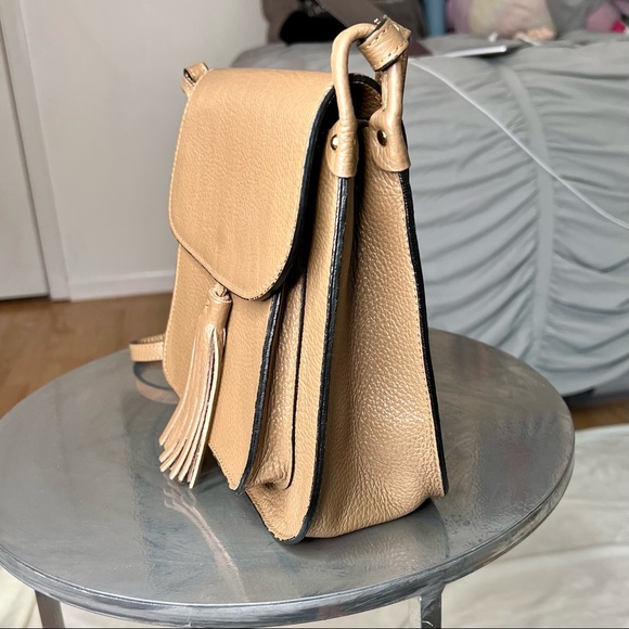 BORSE IN PELLE • Genuine Leather • Made In Italy • Crossbody Purse • Brown/Tan - Picture 5 of 16